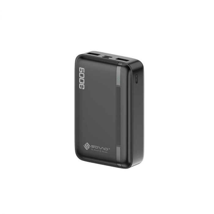 SOVO SPB-691 6000mAh Portable Power Bank | Pocket Sized Powerbank With PD USB-C Port & LED Indicator