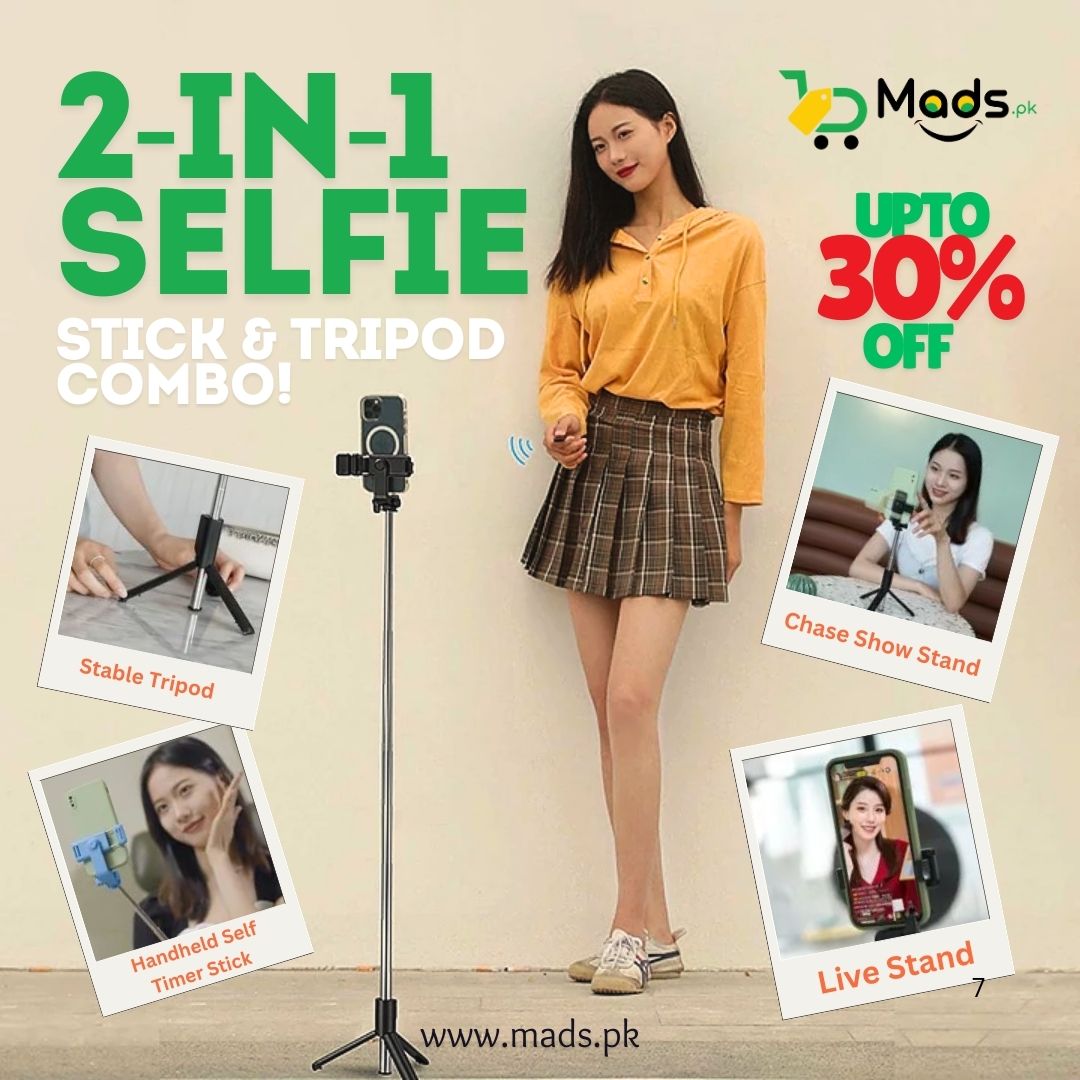 4in1 Selfie Stick Tripod Stand with Light and Wireless Remote