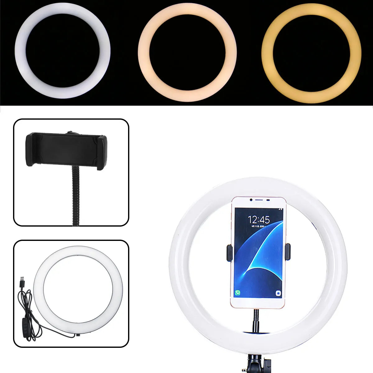 Ring Light - 26cm / 10 inch - Ring Fill Light - 3 Color Modes - With Dimmable