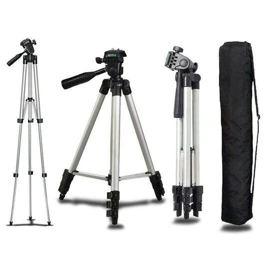 3.5 Feet Tripod Stand for Mobile Phones and Cameras with Mobile Phone Holder, Adjustable and Portable Tripod Stand Mobile and DSLR Stand for Vlogging Universal Tripod Stand